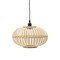 Mid-Century Modern Style Squatty Round Bamboo Wooden Pendant Lamp